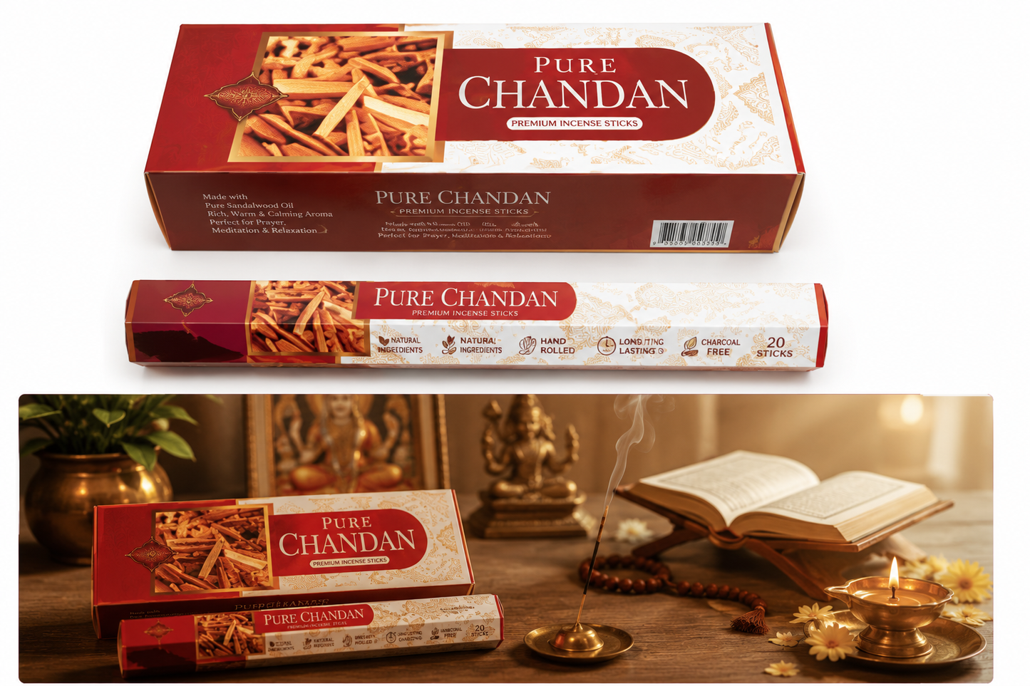 Rishta Sandalwood Incense Sticks Box (6)