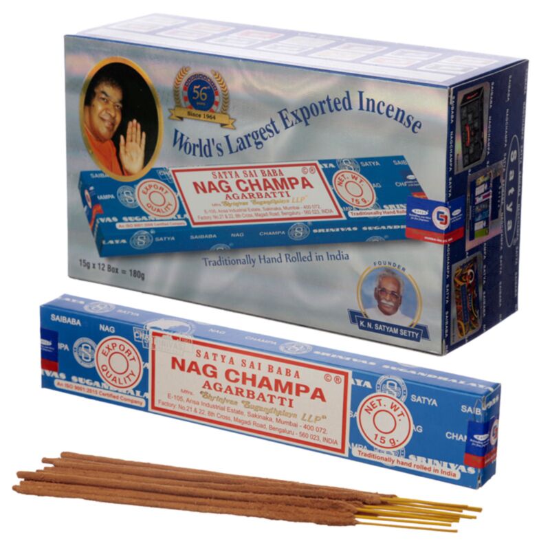 Satya Nag Champa Incense Sticks 15g x 12 Box